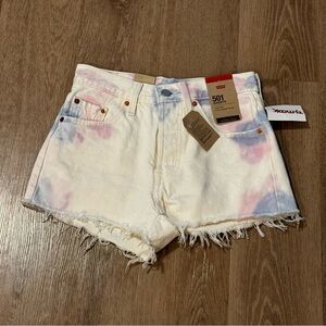 Levi's Women's Pastel Tie-Dye Jean Shorts